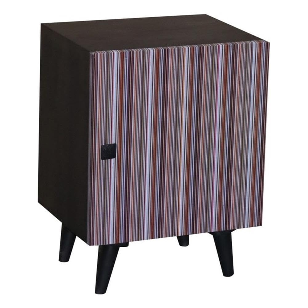 Progressive Furniture Nightstand nighstand/Accent Table, Black/Multi